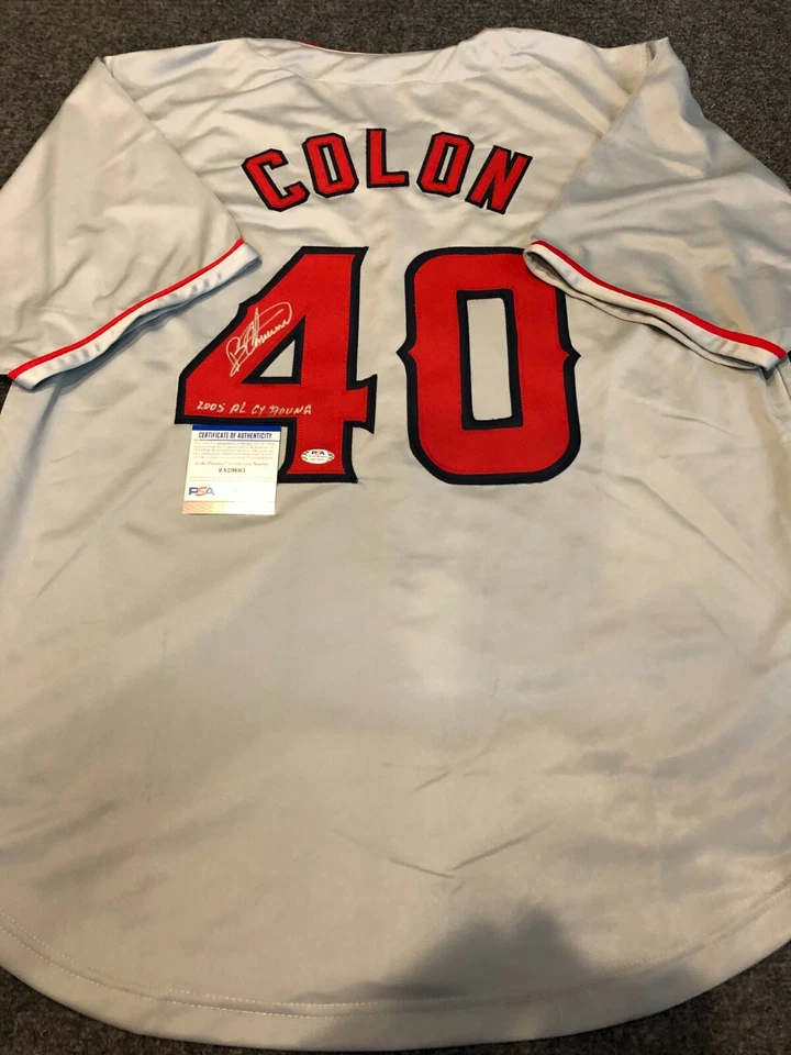 ANAHEIM ANGELS BARTOLO COLON AUTOGRAPHED SIGNED INSCRIBED JERSEY PSA COA    - Image 1 of 3