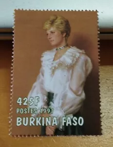 UK Royalty Princess Diana Commemorative Stamp MNH Mint 1pc Burkina Faso 1997 - Picture 1 of 4