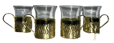 Vasos pequeños en base plateada con mango nuevos (juego de 4) Foto 1 de 4