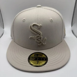 New Era 59Fifty Chicago White Sox Stone Beige Spring Collection Hat Size 7 - Picture 1 of 5