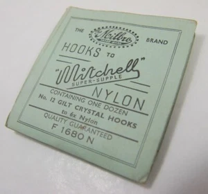 Vintage Book of Mitchell Super Supple No. 12 GIlt Crystal Hooks Milbro Brand - Picture 1 of 7