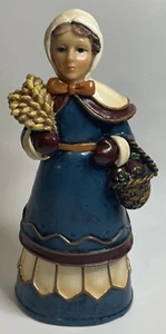 "Estatuilla vintage de dama peregrina de 6,25"" de alto decoración de acción de gracias" - Imagen 1 de 11