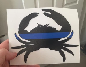 Maryland Blue Line Crab Decal Sticker Car Truck Fish 6" x 5" Buy 2 Get 1 Free!!! - Picture 1 of 2