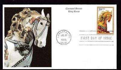 CAROUSEL HORSES "KING HORSE" FIRST DAY OF ISSUE 1995 - Image 1 of 2