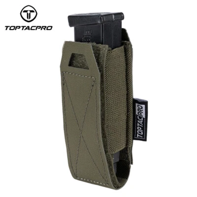 TOPTACPRO Tactical Mag Pouch LSR 9mm Mag Carrier Fast Release MOLLE Hunting Camo