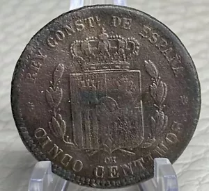 Moneda Española 1878 5 Céntimos Rey Alfonso XII Buen Estado 140 Años - Imagen 1 de 10