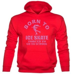 Born To Ice Skate  Made To Go To School Birthday Funny Kids Girls Hoodie - Picture 1 of 7
