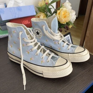 Converse Chuck 70 High Embroidered Floral Chambray Blue 2021 Damen Größe 5,5 - Bild 1 von 4