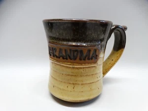 Alewine Pottery Grandma Stoneware Brown Glazed Coffee Tea Mug Cup EUC - Picture 1 of 10