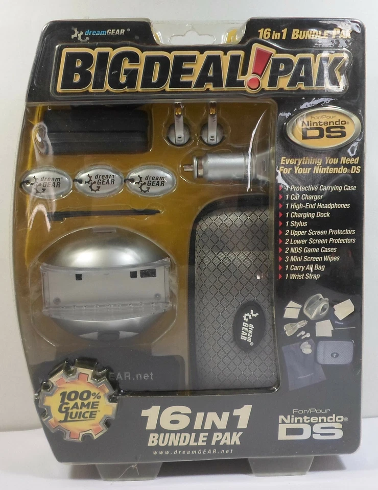 NINTENDO DS NDS DREAM GEAR 16 in 1 BIG DEAL BUNDLE PACK ACCESSORIES MISP SEALED - Image 1 of 4