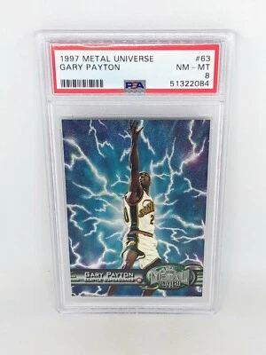 1997-98 Metal Universe #63 Gary Payton PSA 8 Seattle Supersonics - Image 1 of 2
