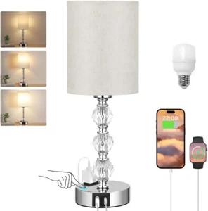 Bed Side Lamps for Bedroom,Crystal Touch Table Lamp with 3 Way Dimmable - Picture 1 of 7