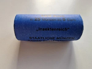 Sichtrolle Rolle mit 25x 5 Euro Münzen Insektenreich Deutschland 2022 neu ovp - Bild 1 von 3