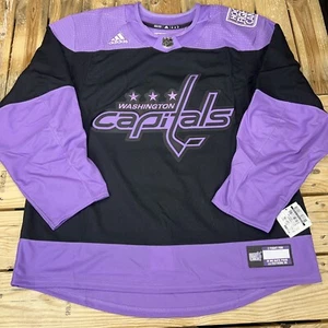 Camiseta deportiva de calentamiento de hockey de los Washington Capitals lucha contra el cáncer auténtica PE talla 56 - Imagen 1 de 11