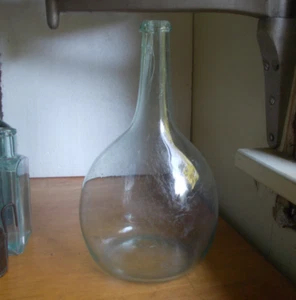 1820s FREE BLOWN OPEN PONTIL 11"LARGE SIZE OHIO OR PITTSBURGH GLOBULAR BOTTLE - Picture 1 of 8