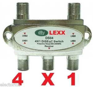 HIGH QUALITY 4X1 DISEqC SWITCH SATELLITE FTA LNB JYNXBOX DREAMLINK FREESAT - Picture 1 of 4