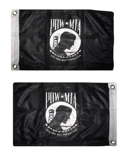 12x18 POWMIA POW MIA DOBLE CARA RESISTENTE AL VIENTO BARCO COCHE bandera - Imagen 1 de 1