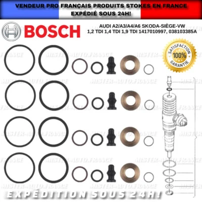 x4 KIT JOINT INJECTEUR BOSCH MOTEUR TDI 1.2 1.9 2.0 ★AUDI-VOLKSWAGEN-SEAT-SKODA - Photo 1/4