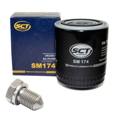 SCT Ölfilter SM 174 Ölablassschraube für Audi A4 A6 A8 Skoda Superb I VW Passat 2.8
