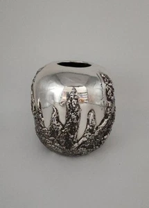 DARGENTA SCULPTURE Silver Plate Volcano Vase 6x6 - Picture 1 of 15