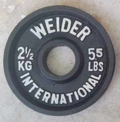 Placa de peso de agujero de 2" Weider International 21/2 kg / 5,5 libras - OP Foto 1 de 2