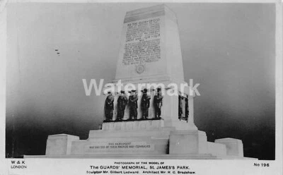 0308. Model of Guards Memorial, St. James Pk, London. Unposted W&K RPPC. - Image 1 of 2
