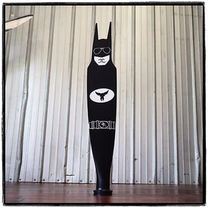 BAT BLADE BATMAN AVIATOR PARODY SCULPTURE Pilatus AIRPLANE PROPELLER BLADE ART - Picture 1 of 11