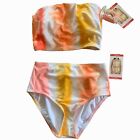 2 Pc Xs Nwt Tie Dye  Swimwear Sanctuary Bandeau Top High Rise Bikini Bottom