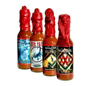 Hot Sauce Gift Set Ghost Pepper Scorpion Wax Seal Hot Sauce Collection Hottest - Picture 1 of 12