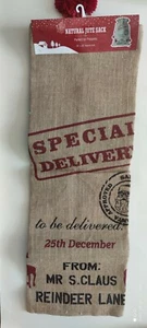 Christmas Sack Special Delivery Natural Jute Sack Perfect For Present 20 X 30 " - Picture 1 of 3