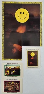 Lot of 10 1989 Topps Stupid Smiles Sticker Trading Cards Mona Lisa Smiley Faces - Bild 1 von 8