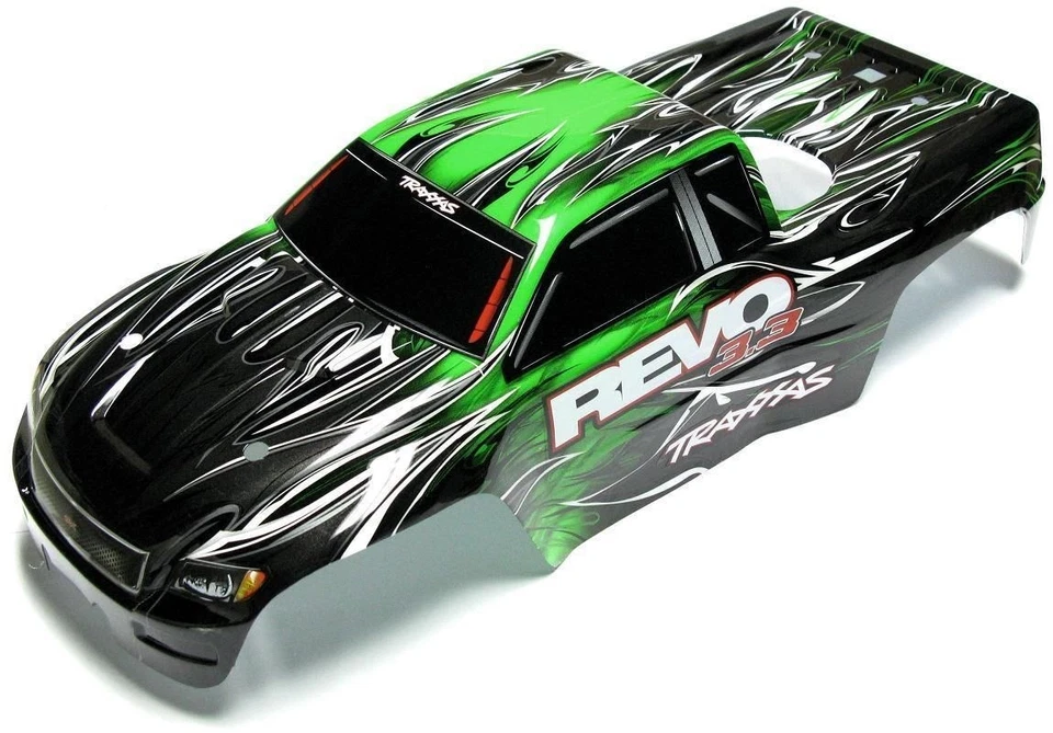 Fits Traxxas Nitro Revo 3.3 53097-3- BODY (GREEN, Shell,  & Decal, Cover Painted - Image 1 of 1