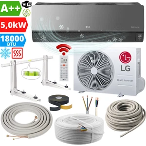 LG Artcool Mirror Split Klimaanlage 5,0 kW AC18BK Klimagerät R32 Montageset - Bild 1 von 14
