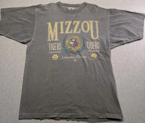1990s Vintage Oversized T-Shirt Large Mizzoun Tiggers Columbia Missouri FOUNDED - Bild 1 von 12