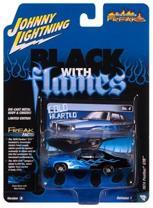 Johnny Lightning Street Freaks 1974 Pontiac GTO Black w/ Blue Flames 1/64 - Picture 1 of 3