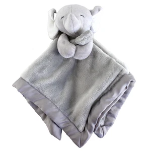 Manta de seguridad Carters gris elefante Lovey peluche animal juguete borde satinado 2016 - Imagen 1 de 4