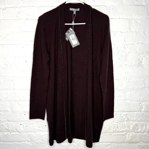Neiman Marcus Cardigan Women’s Size Large Maroon Cashmere Buttonless NWT $295 - Picture 1 of 5