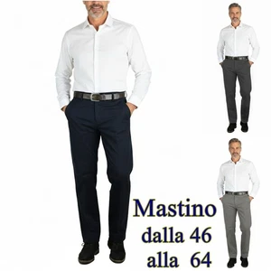 Pantaloni Uomo Elasticizzati Taglie Forti Invernali Eleganti Vita Alta Mastino - Picture 1 of 32