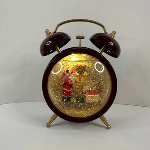 Beleuchtete Weihnachts Schneekugel Vintage Wecker Form - Bild 1 von 7