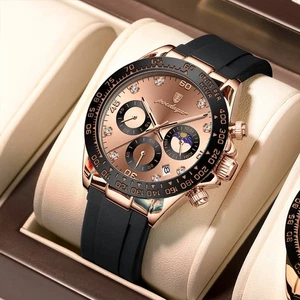 41mm Full Chronograph Wasserdicht Silikonband Herrenuhr - Bild 1 von 6