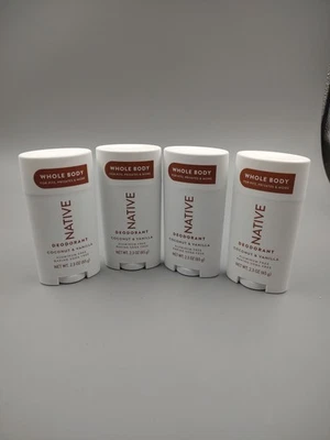 Lot Of 4 Native Coconut & Vanilla Whole Body Deodorant ~ 2.3oz Each - Image 1 of 4