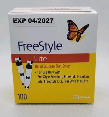 FREESTYLE LITE TEST STRIPS 100 CNT EXP 4/2027 - BRAND NEW FREE SHIPPING - Image 1 of 3