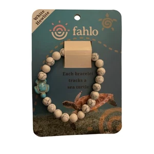 Pulsera de seguimiento de animales Fahlo, tortuga marina.  Color: Howlite blanco - Imagen 1 de 2