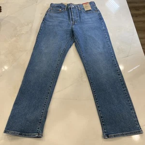 Levi’s Wedgie Straight Jeans Size 30W 28L High Rise Blue Denim NWT - Picture 1 of 12