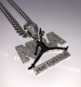 NBA Youngboy 14k Gold/Weißgold Diamant Hiphop ICED-OUT Anhänger/Kette - Bild 1 von 9