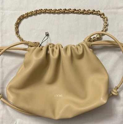 Bolso de Hombro Loewe Flamenca Cadena Correa Amarillo Mantequilla Oscuro Tostado Foto 1 de 4