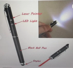 4 In 1 Pointer Stylus Pen Touch Screen Ballpoint for IPhone IPad Tablet PC BLACK - Afbeelding 1 van 6