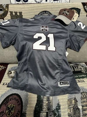 Adidas Mississippi State Bulldogs #21 Football Jersey and Cap Set Size XL - Image 1 of 2