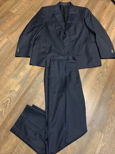 Peter Millar Virgin Wool Suit Dark Navy Blue Two Button 46R Pants 40X30 Canada - Picture 1 of 22