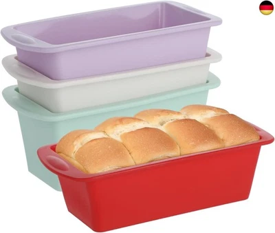 4er Set Mini Silikon Backformen Rechteckig, 20 x 9,5 x 5,5 cm Kastenform für  - Bild 1 von 4